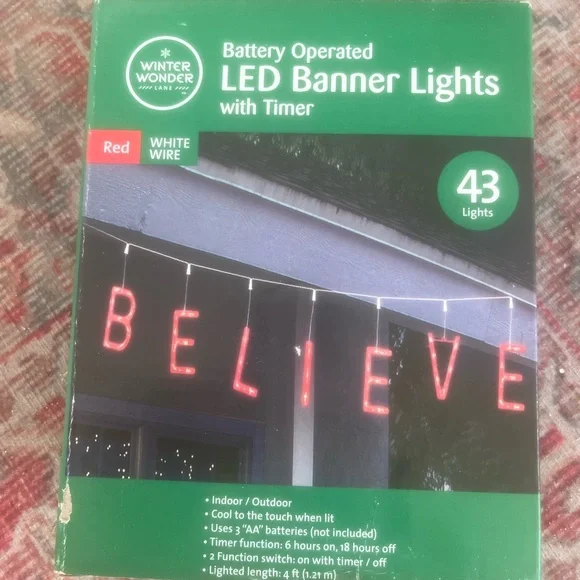 Winter Wonder LED Banner Lights with Timer - Picture 2 of 3